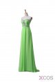 Sage Chiffon Long Beaded Empire Prom Evening Dresses ED0664