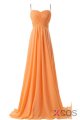 Spaghetti Straps Simple Modest Orange Backless Cheap Prom Dresses For Teens OK32