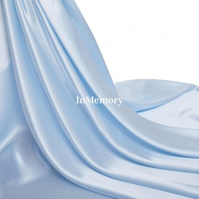 InMemory Light Blue Hand Spun Silk Satin Fabric 5 Yards 55" Wide