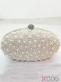 Gorgeous Ellipse Pearl Gold Clutches and Evening Handbags