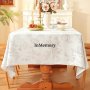 InMemory Water Resistant Linen Vintage Farmhouse Damask Floral Table Cloth
