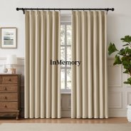 InMemory Linen Textured Weave Pinch Pleated Blackout Window Curtains